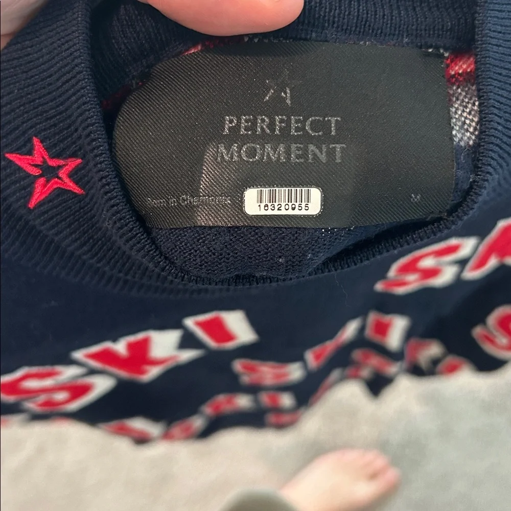 Perfect Moment Navy and Red 3D 'SKI' Sweater - Picture 2 of 5